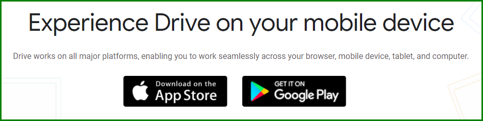 Google Drive app for mobile devices - Android and iOS