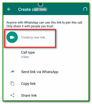 create and share a whatsapp call link 3