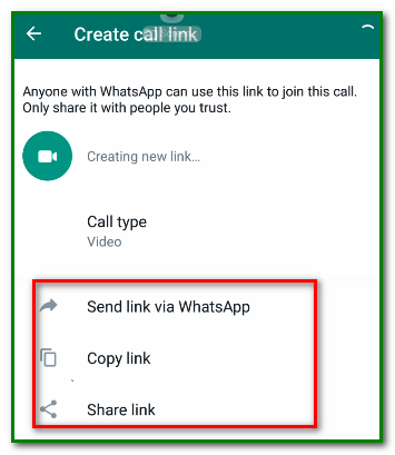 create and share a whatsapp call link 7