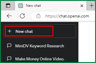 Create a new chat - How to Use  ChatGPT for Beginners